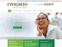 Tablet Screenshot of evergreenvisioncare.com